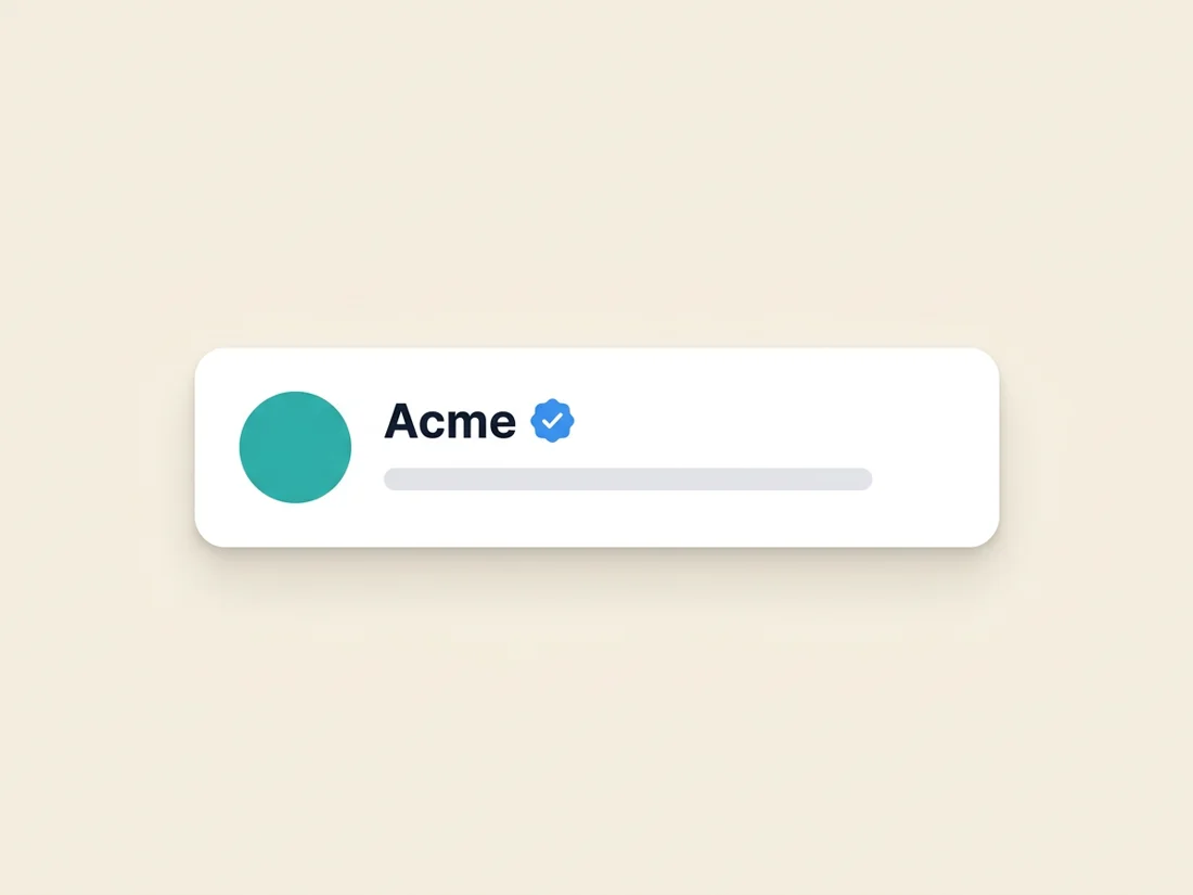 Gmail blue checkmark displayed next to a verified brand sender name with its BIMI logo avatar