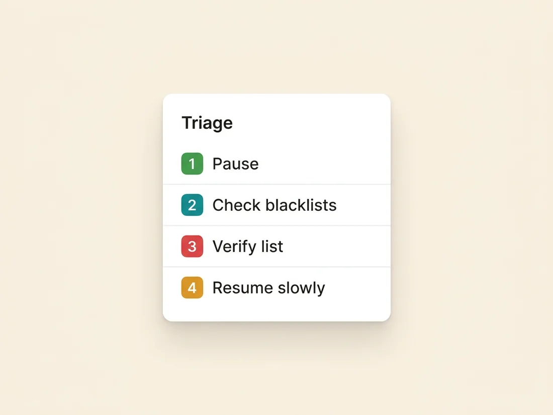 A triage checklist for a sudden cold email bounce spike