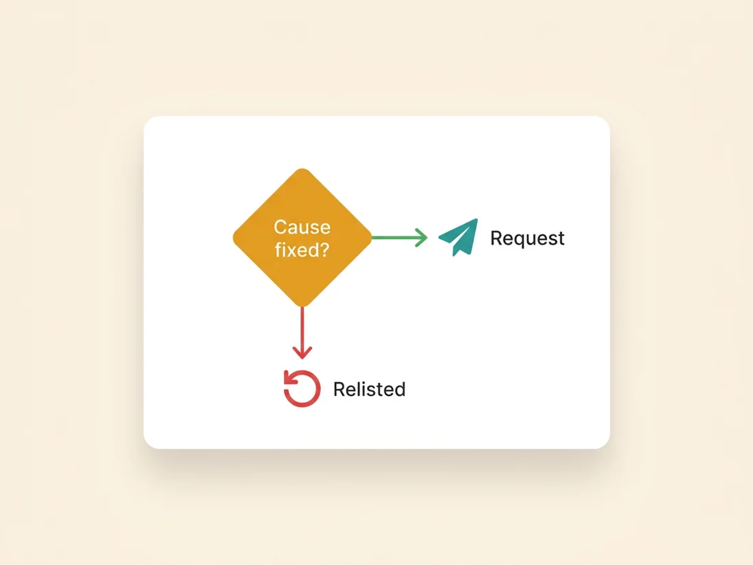 Fix the root cause before requesting email blacklist removal or the listing returns