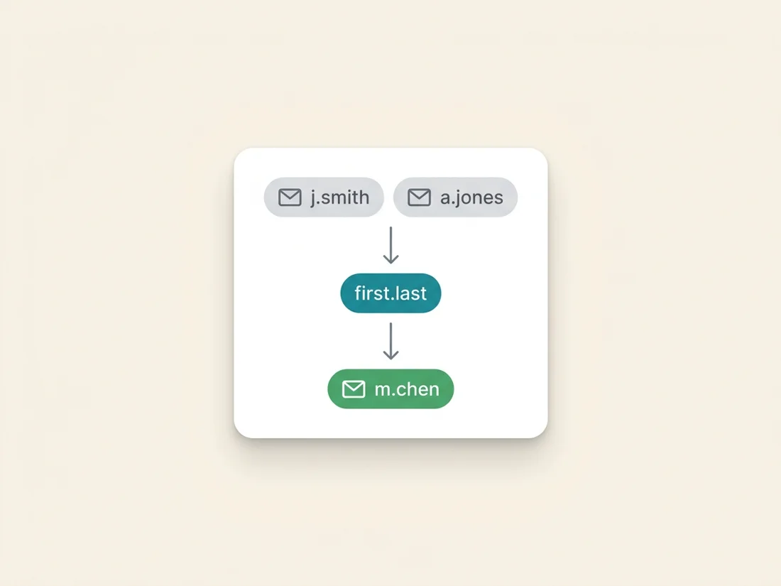 Find someone's email address by inferring the company pattern from colleague addresses