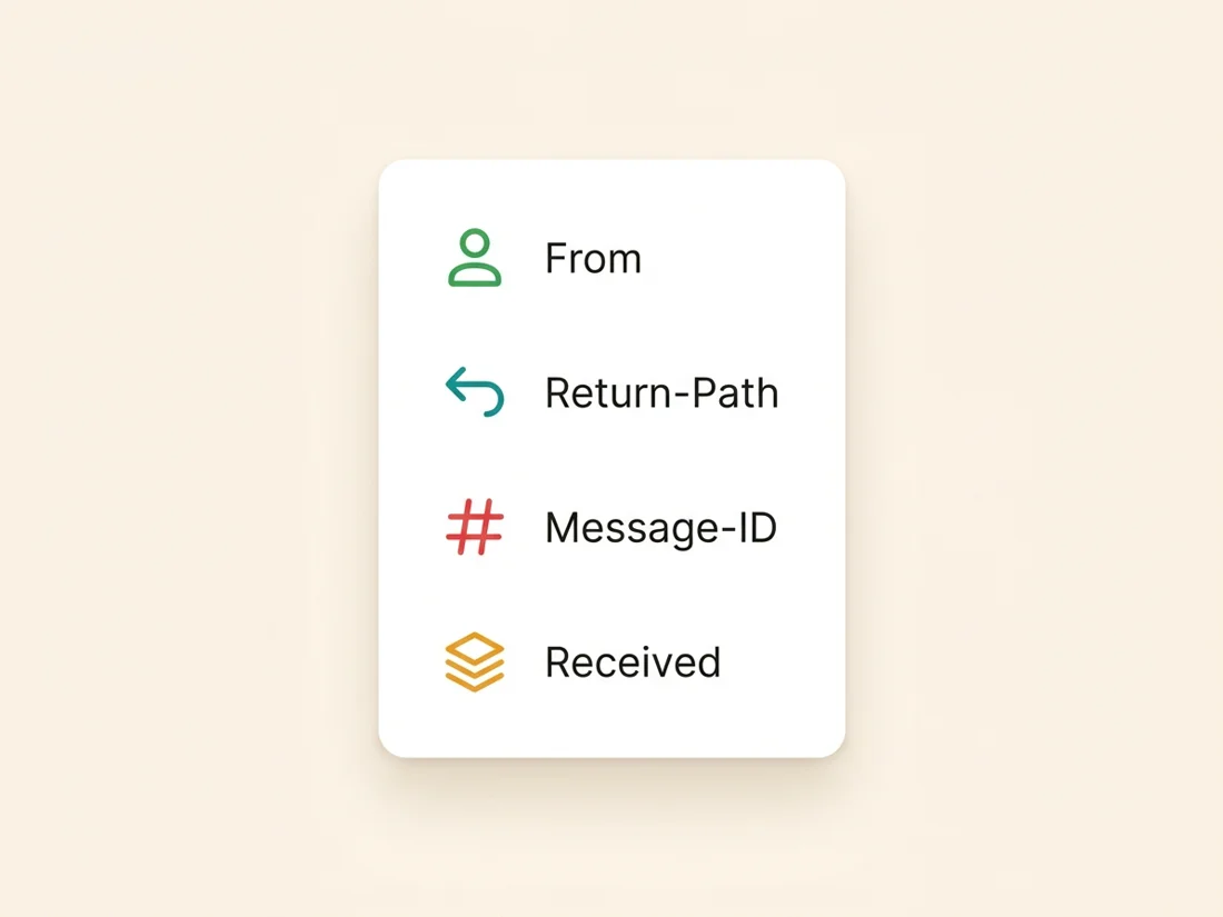 The email header fields that matter: From, Return-Path, Message-ID and Received