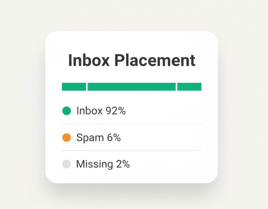 Inbox placement results across providers