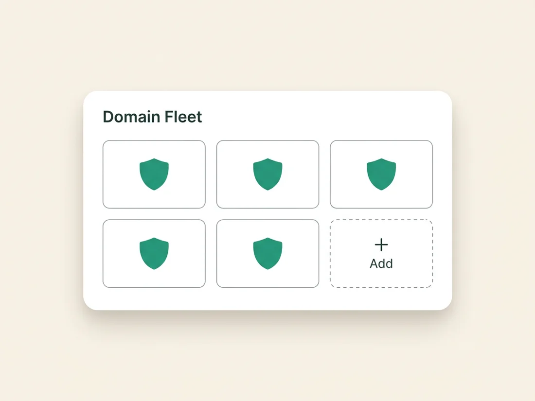 A domain health panel confirming a sending domain is authenticated and inside safe cold email sending limits