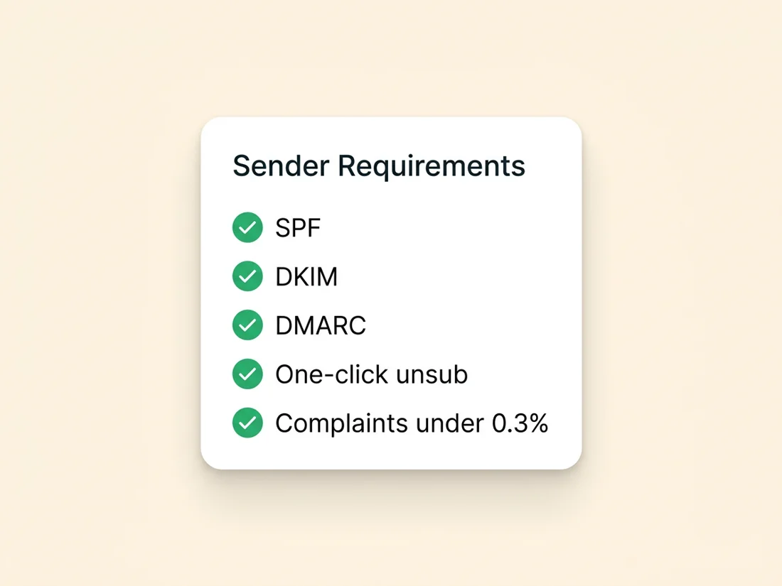 A checklist of the 2026 Google, Yahoo and Microsoft sender requirements