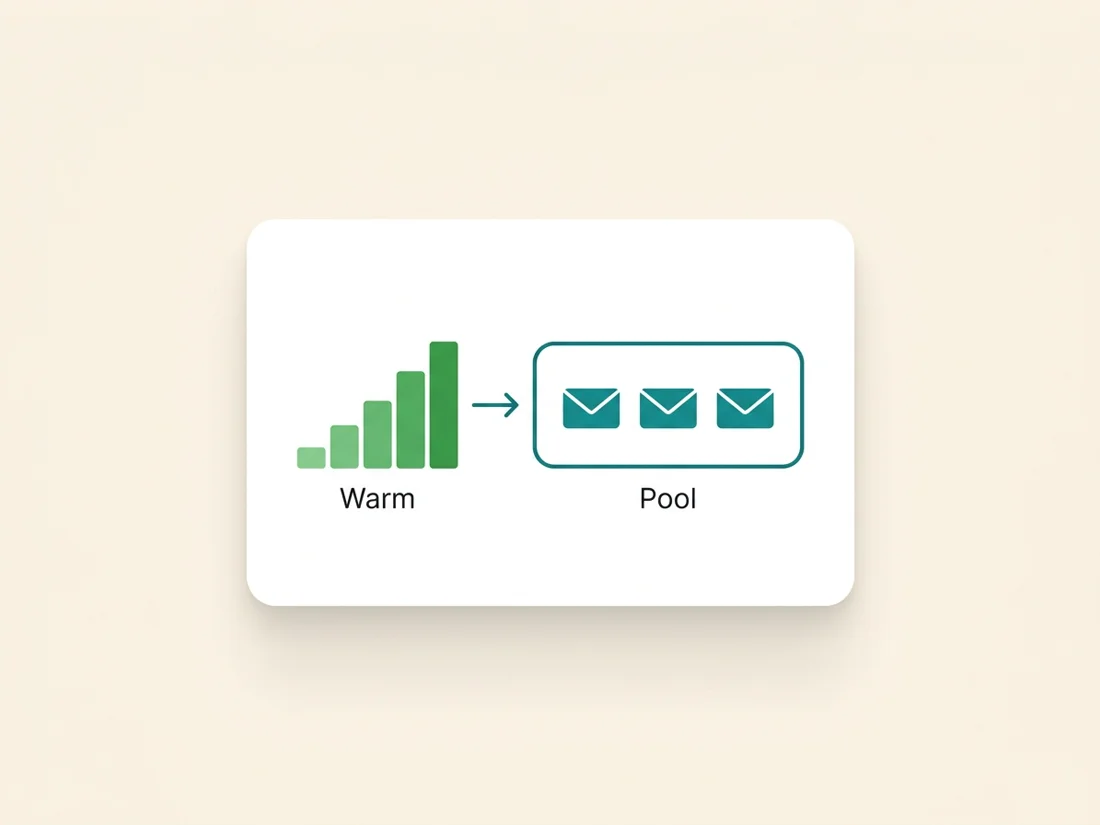 A warm-up ramp schedule for secondary sending domains before scaling cold email volume