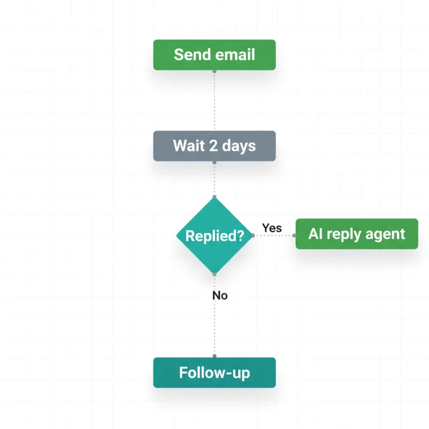 A sales engagement sequence branching each prospect by behavior