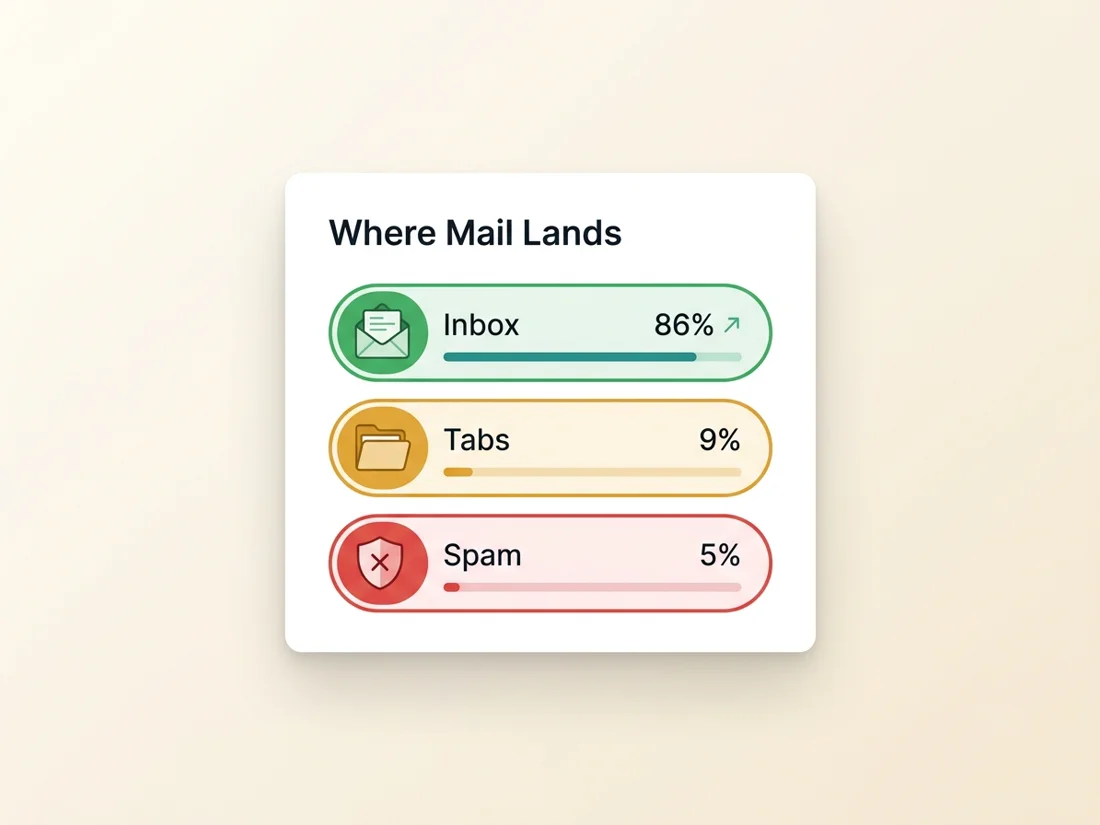 Inbox placement results across providers