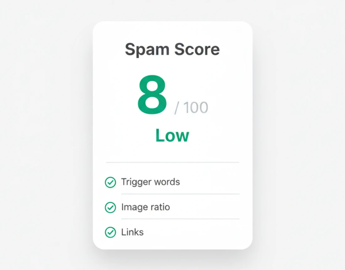 A content scan flagging spam signals