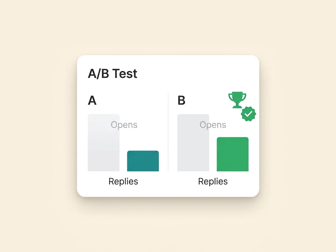 Email subject lines A/B test measured by replies rather than unreliable open rates