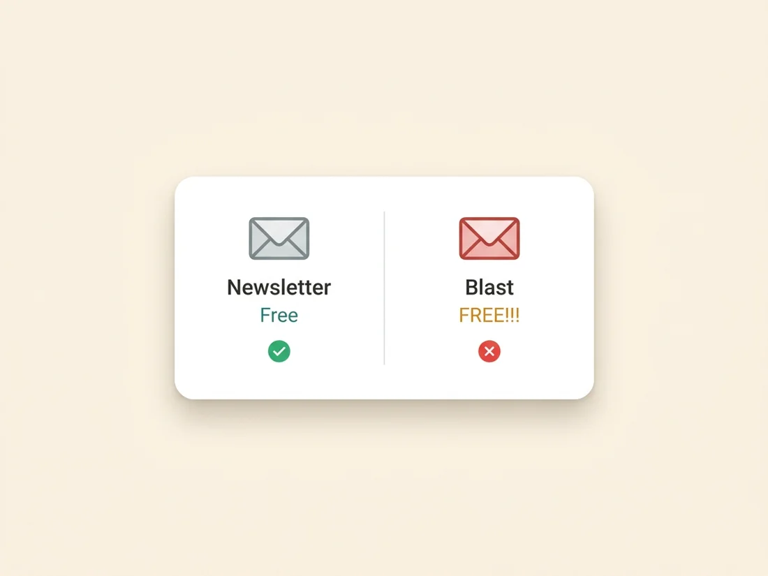 The same spam trigger word passing in a trusted newsletter and failing in an unknown blast