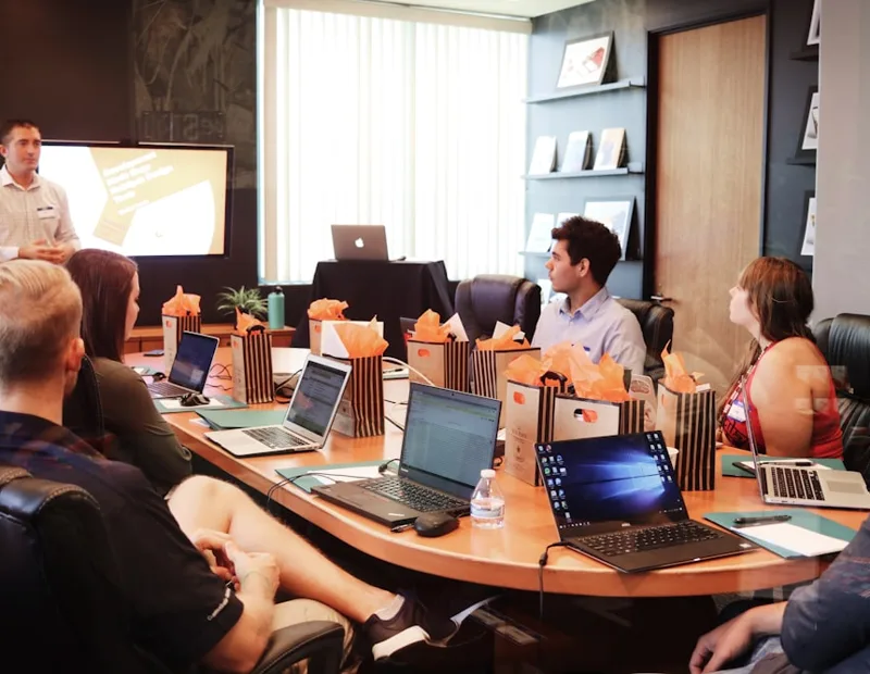 A team checking a campaign content score before sending