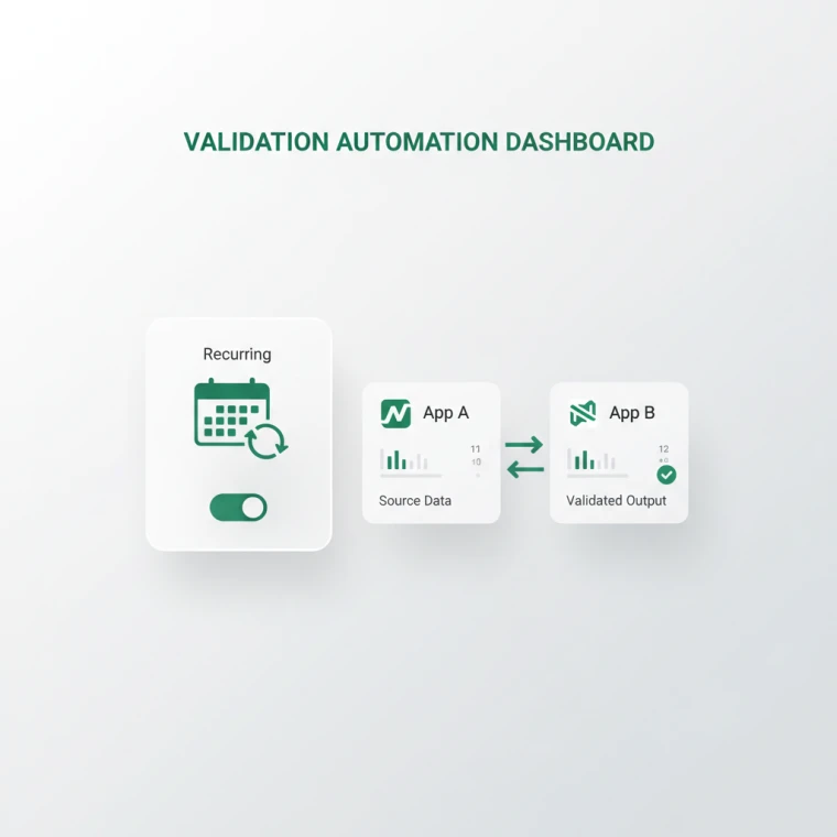 Verification automation dashboard with a recurring schedule and ESP sync